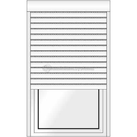 Ρολό Αλουμινίου εξωτερικό Με Φυλλαράκι Πολυουρεθάνης 9Χ45 Με κουτί 14.5Χ14.5 Σε χρώμα λευκό 